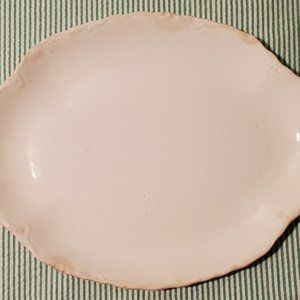 ﻿Vintage Ironstone by Scio Pottery Oval Platter 1940’s Scalloped
